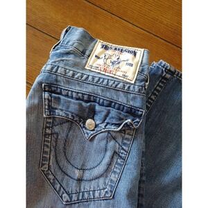 True Religion Men's Blue Dark Wash Straight Leg Denim Jeans Size 31